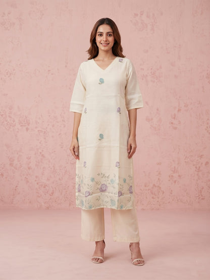 Pure Kota Doria Three Piece Dupatta Set With Inner  KD069