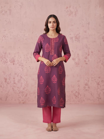 Pure Cotton Dupatta Set In Plus Size CS0399