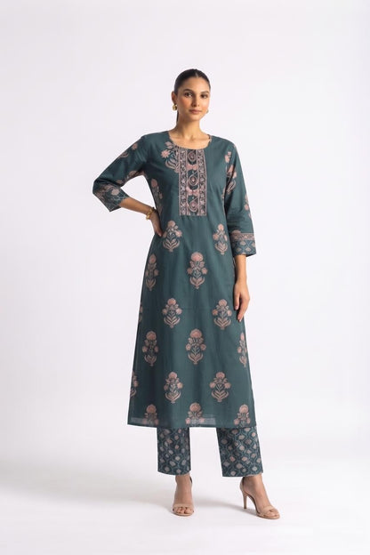 Printed Cotton Dupatta Set  CS0403
