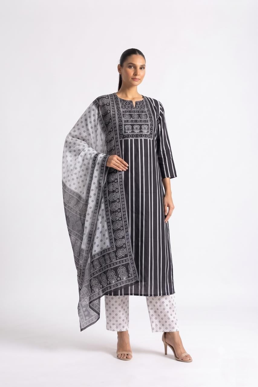 Printed Cotton Dupatta Set  CS0404
