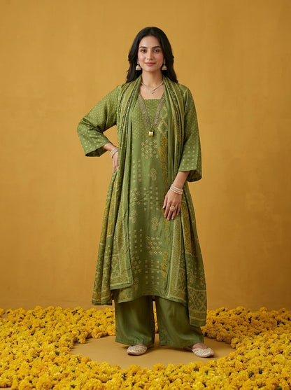 Pure Muslin Dupatta  Set With Linning And Handwork MS007