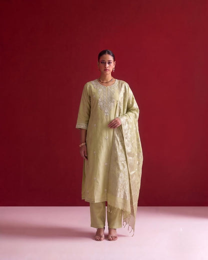 Soft Raw Silk With Inner Dupatta Set RS001