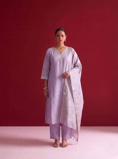 Soft Raw Silk With Inner Dupatta Set RS002