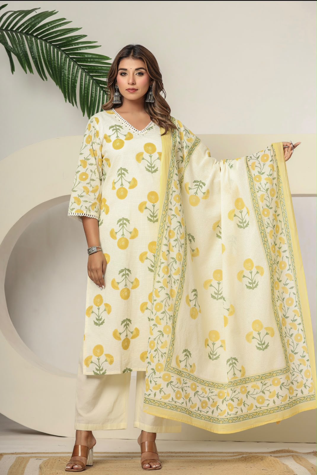 Kota Doriya Dupatta Set With Inner KD070