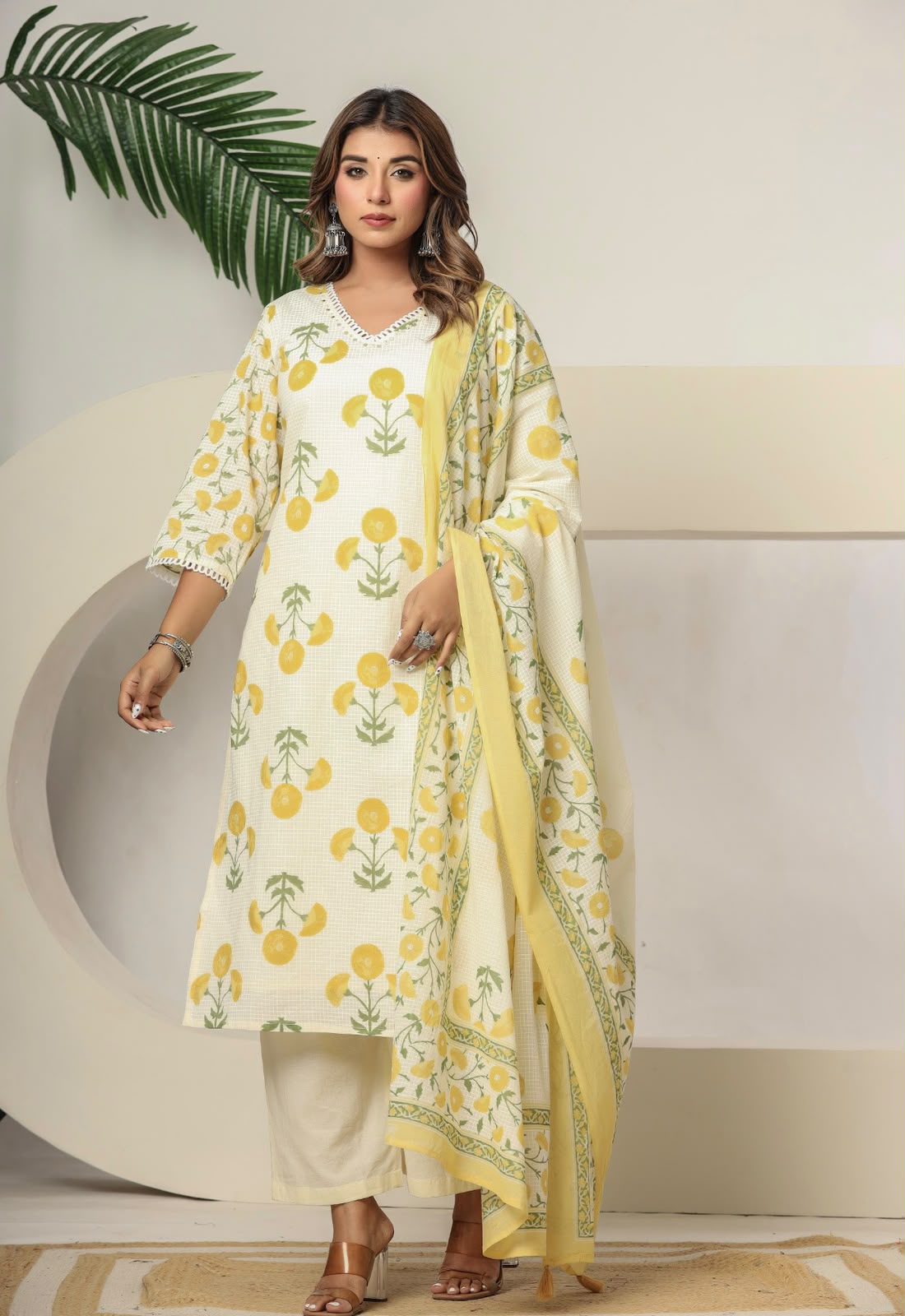 Kota Doriya Dupatta Set With Inner KD070