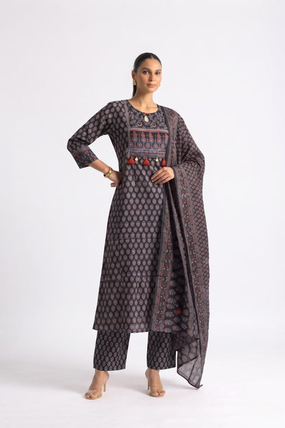 Printed Cotton Dupatta Set In Cotton Fabric CS0410