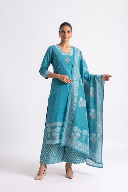 Pure Cotton Dupatta Set CS0409