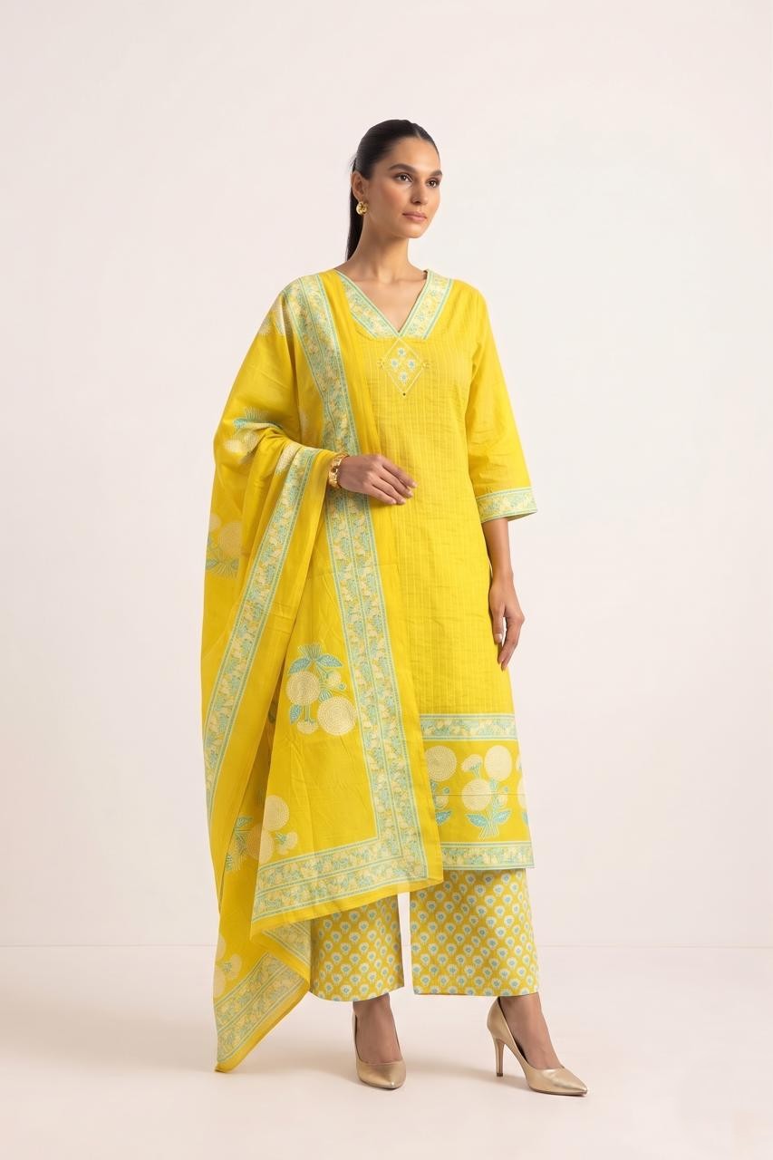 Pure Cotton Dupatta Set CS0409