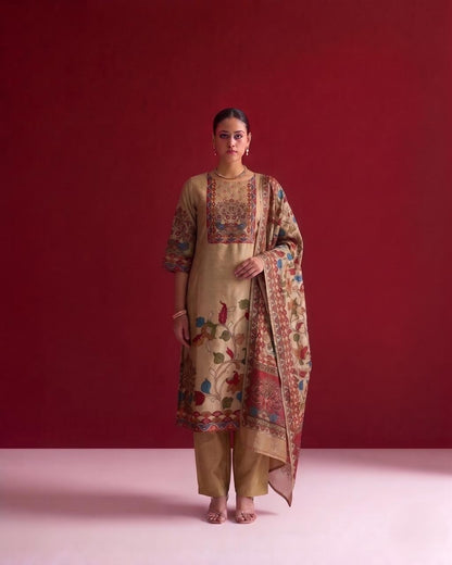 Printed Silk Dupatta Set