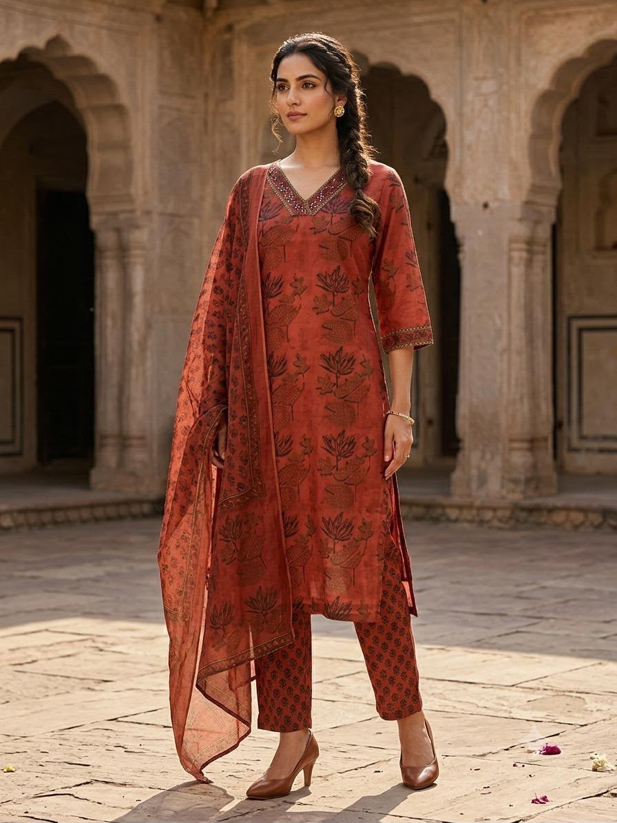Pure Cotton Dupatta Set COS416