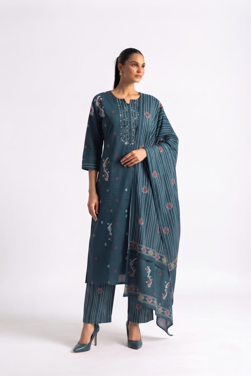 Pure  Cotton Dupatta Set