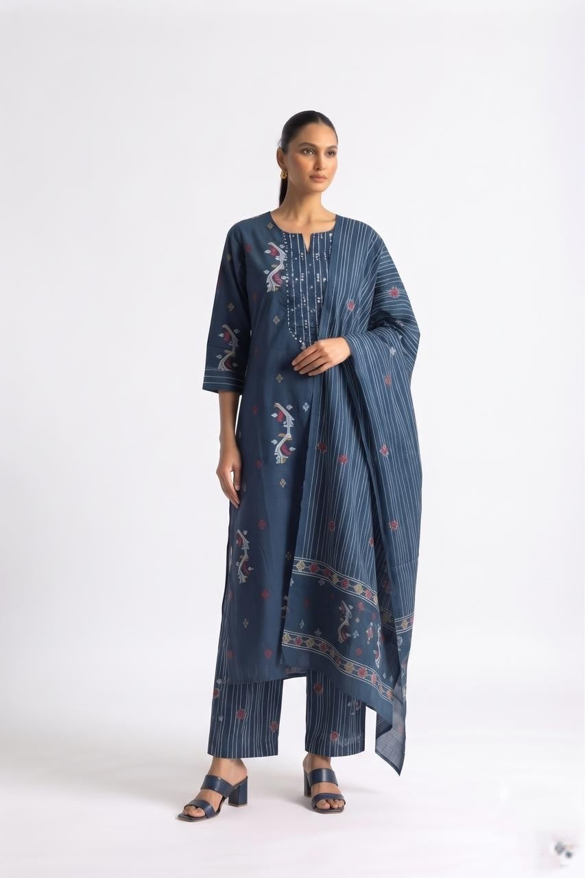 Pure  Cotton Dupatta Set