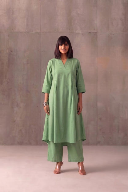 A Line Pant Sets In Cotton Fabric PS019