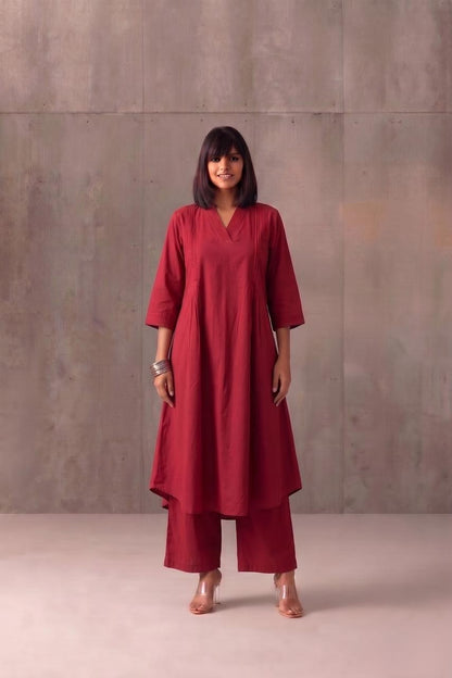 A Line Pant Sets In Cotton Fabric PS019