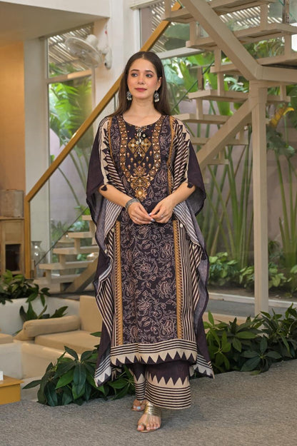 Printed Muslin Kaftan Set MK0043