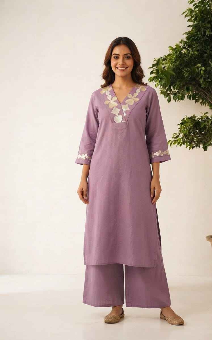 Silk Fabric Two Piece Pant Set