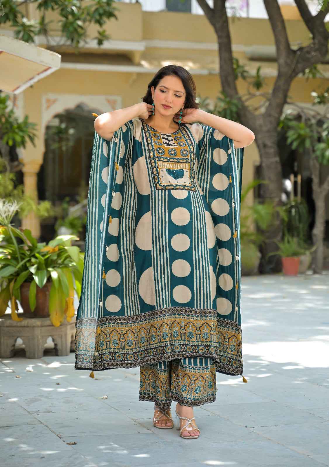 Premium  Muslin Printed Kaftan