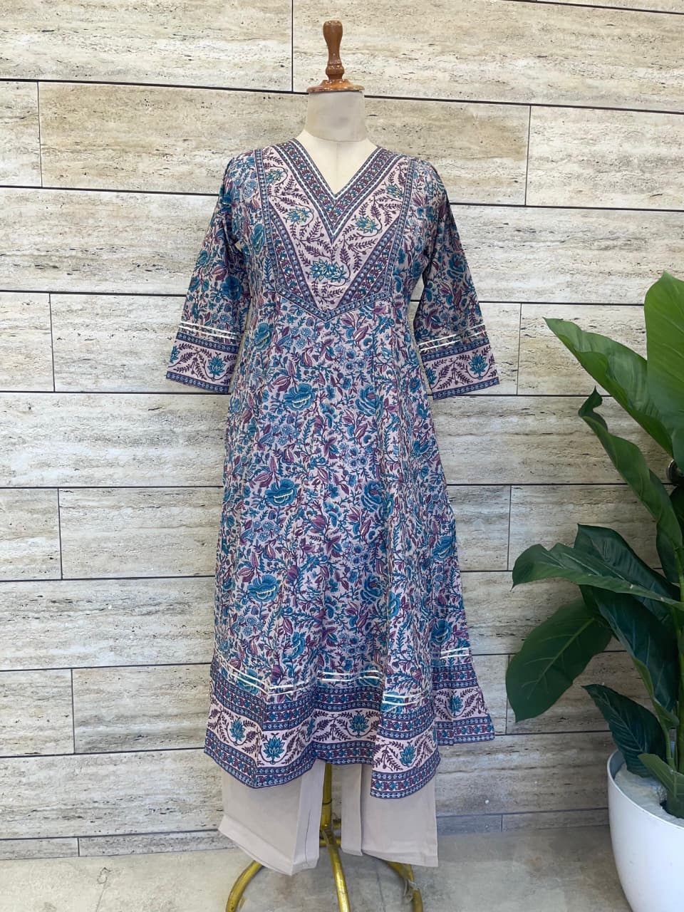 Pure Cotton Anarkali Dupatta Set
