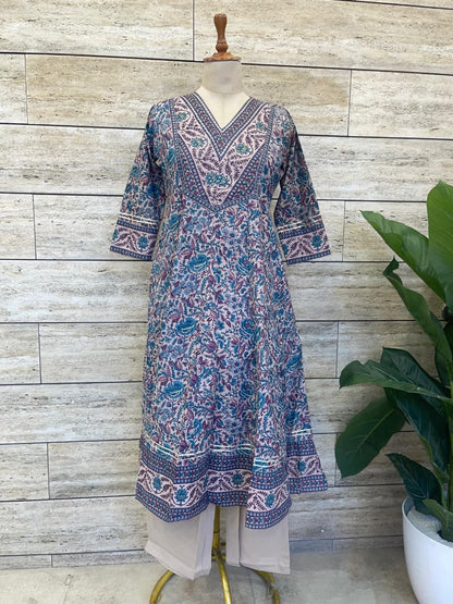 Pure Cotton Anarkali Dupatta Set