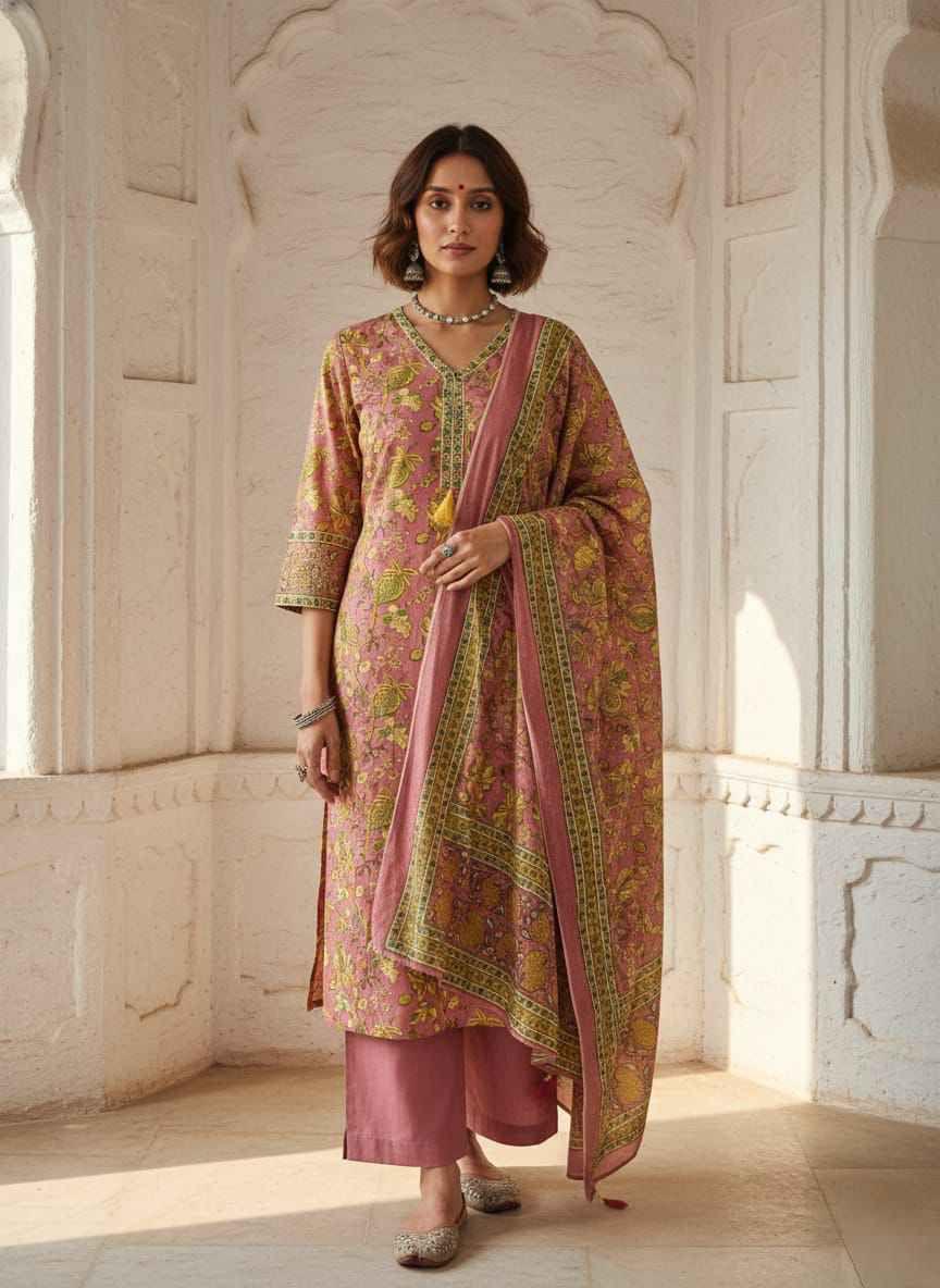 Pure Cotton Dupatta Set