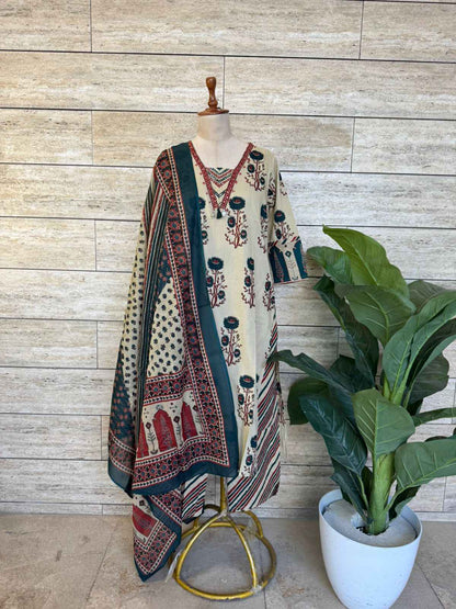 Pure Cotton Dupatta Set