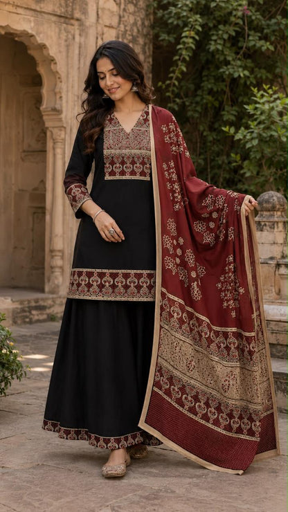 Pure cotton divider dupatta set CS0346