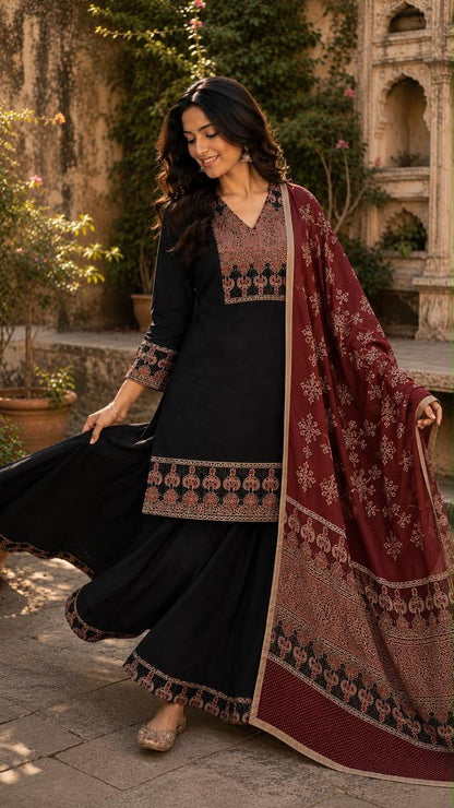 Pure cotton divider dupatta set CS0346