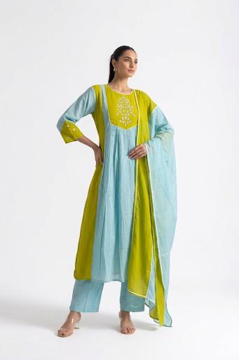 Pure Cotton A Line Dupatta Set CS0355