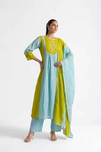Pure Cotton A Line Dupatta Set CS0355