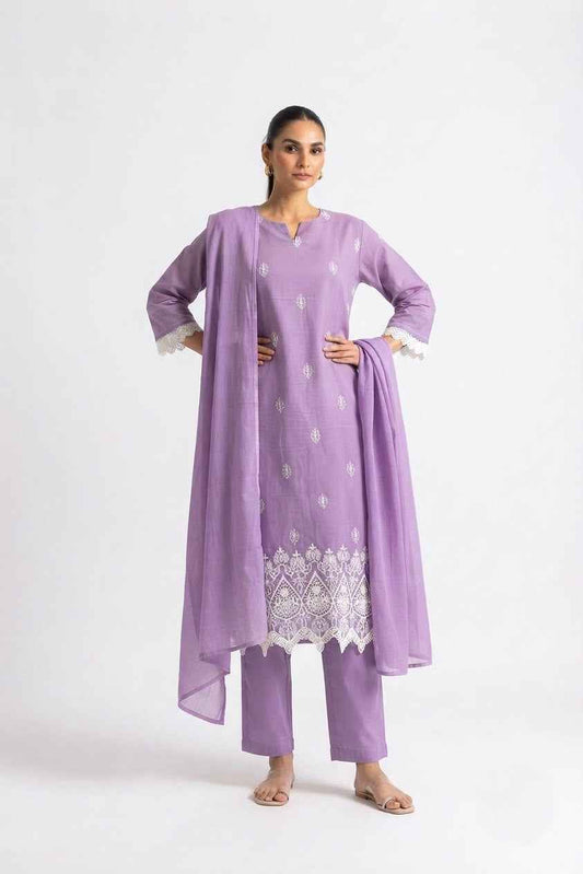 Pure Cotton Dupatta Set With Lace  CS0356