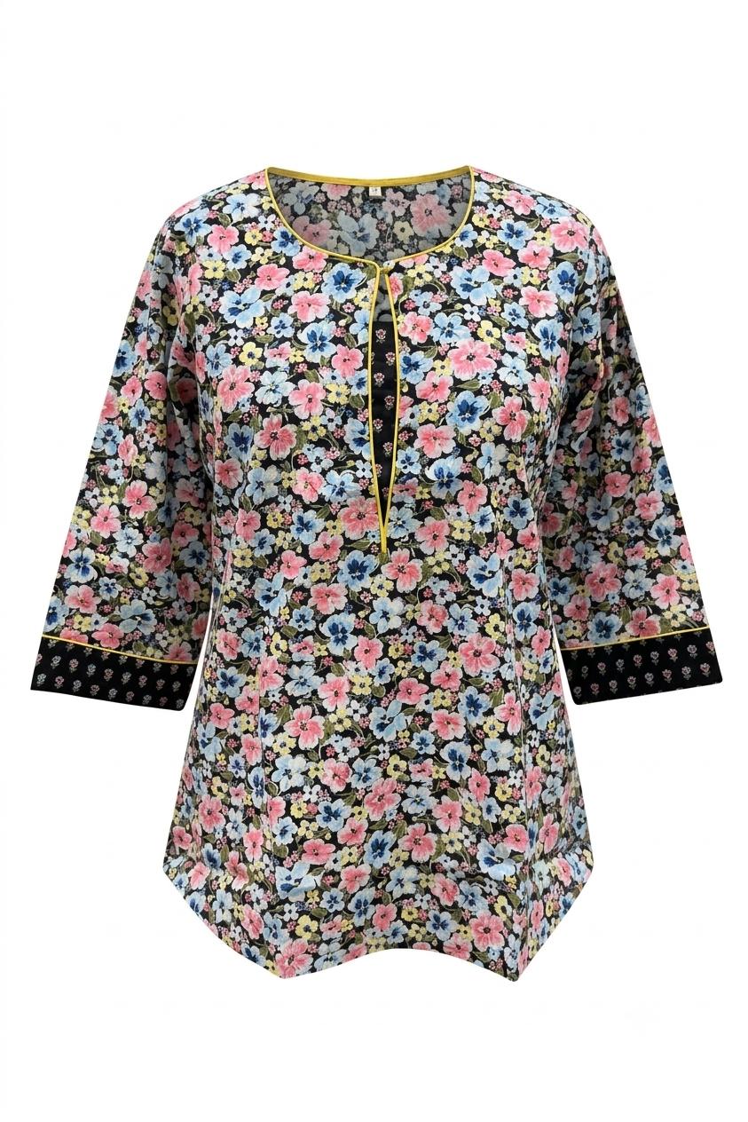 Printed Short Top In Cotton