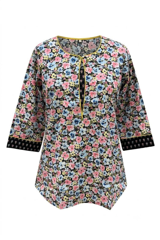 Printed Short Top In Cotton
