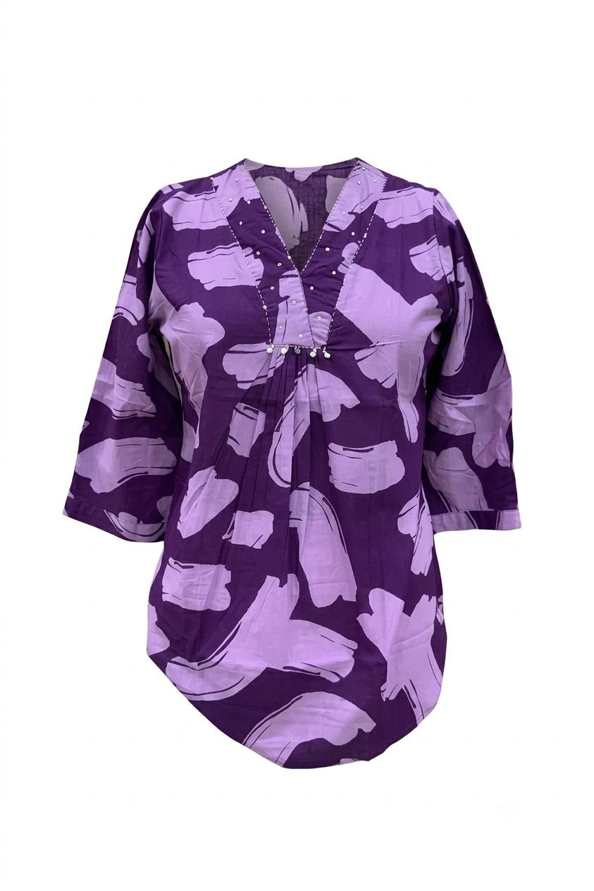 Printed Short Top In Cotton