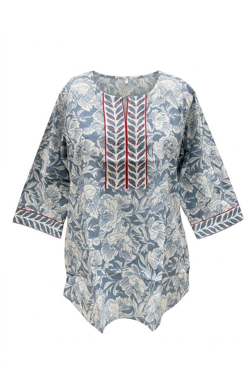 Printed Short Top In Cotton