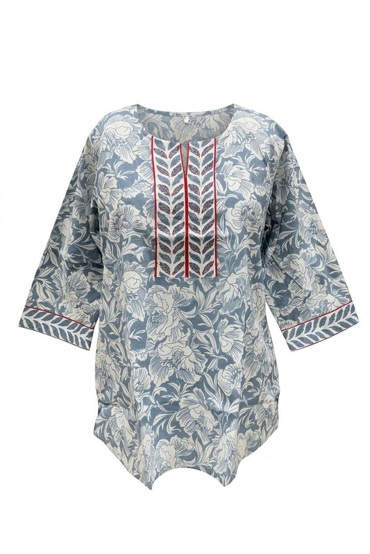 Printed Short Top In Cotton