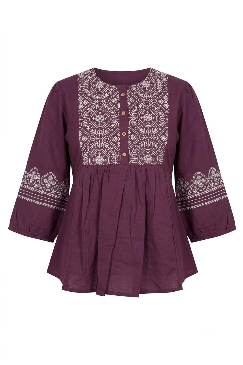 Printed Short Top In Cotton