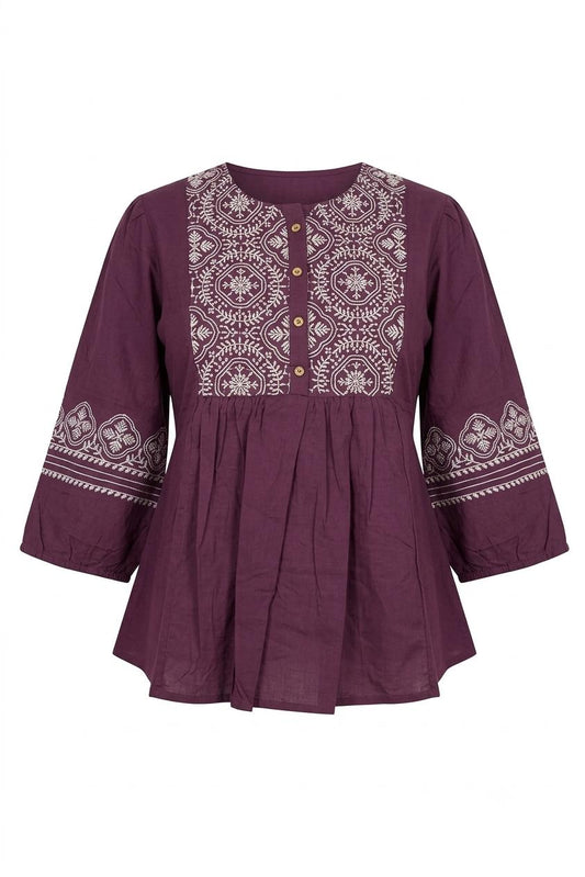Printed Short Top In Cotton