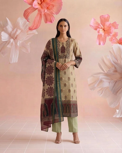 Printed Kota Doriya Dupatta Set KD065