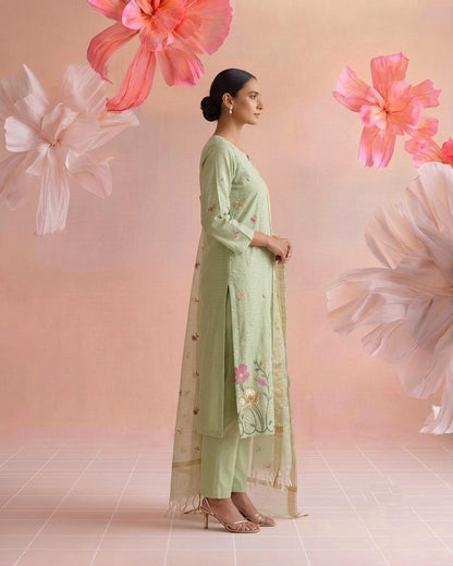 Embroidered Kota Doriya Dupatta Set KD067