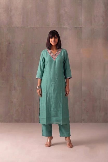 Pure Muslin Two Piece Pant Set  MPS015