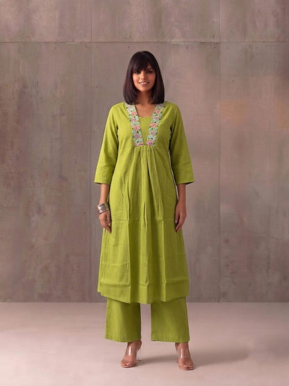 Pure Muslin Two Piece Pant Set  MPS015