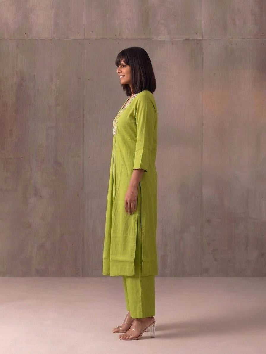 Pure Muslin Two Piece Pant Set  MPS015
