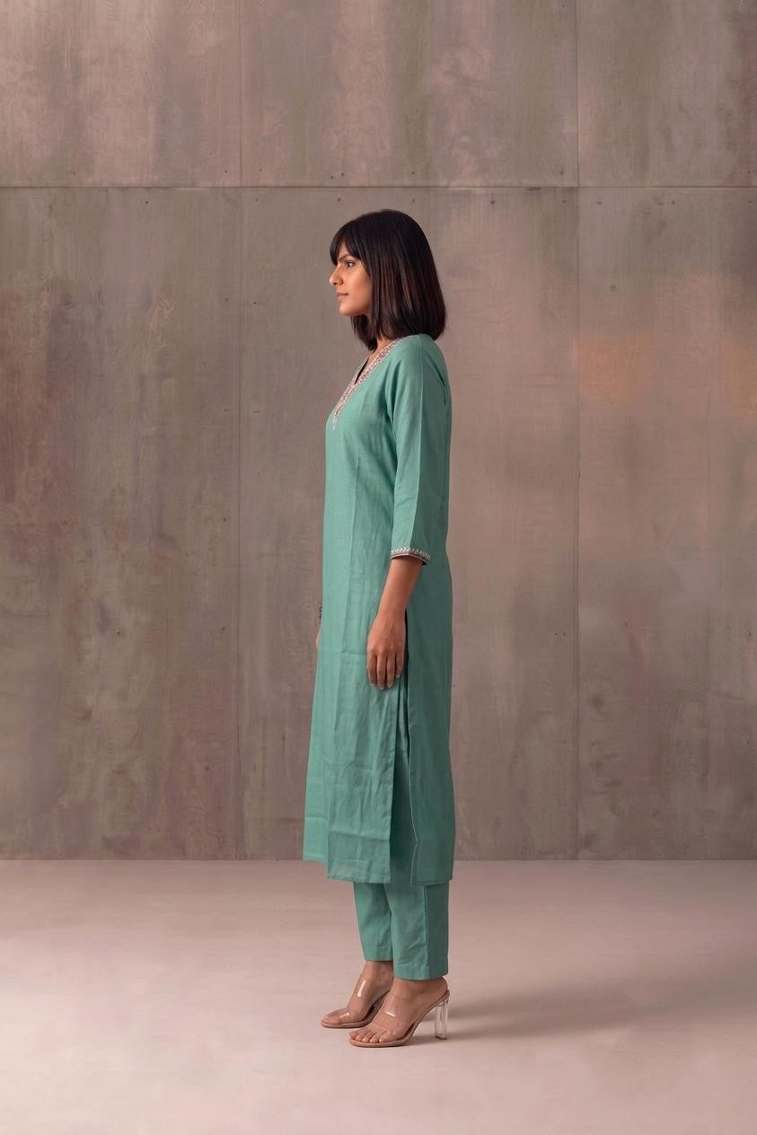 Pure Muslin Two Piece Pant Set  MPS015