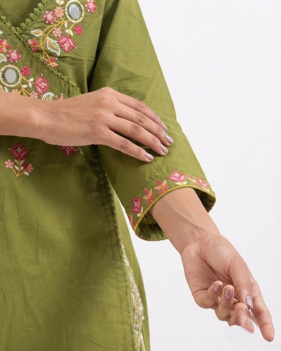Pure Cotton  A Line Dupatta Set Pure Cotton Dupatta Set CS0386