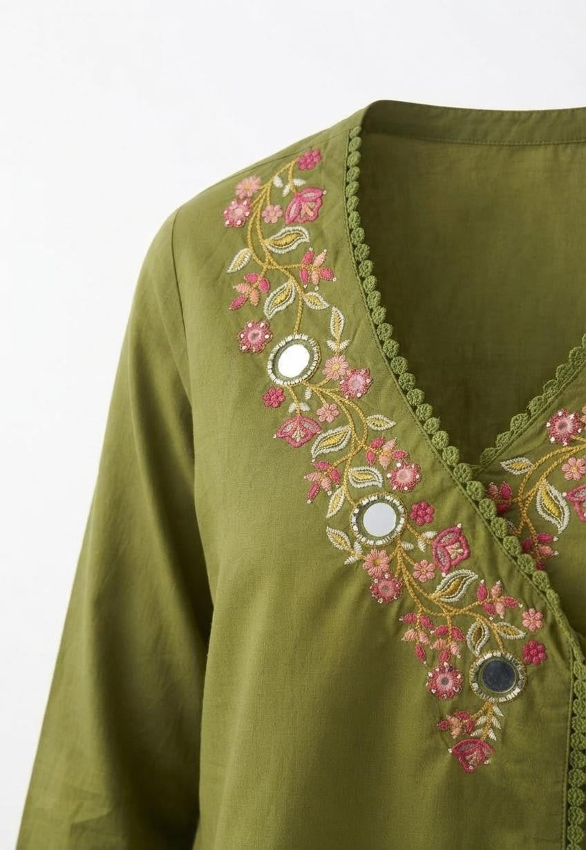 Pure Cotton  A Line Dupatta Set Pure Cotton Dupatta Set CS0386