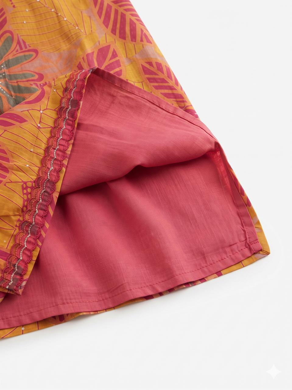 Printed Short Length Dupatta Set In Modal Silk Fabric