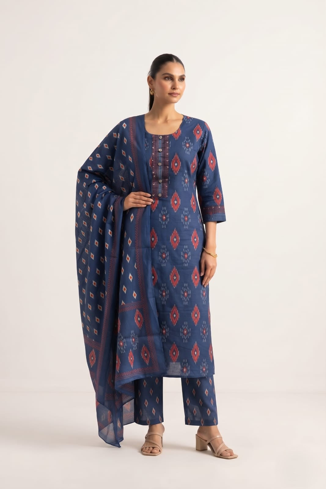 Printed Cotton Dupatta Set CS0400