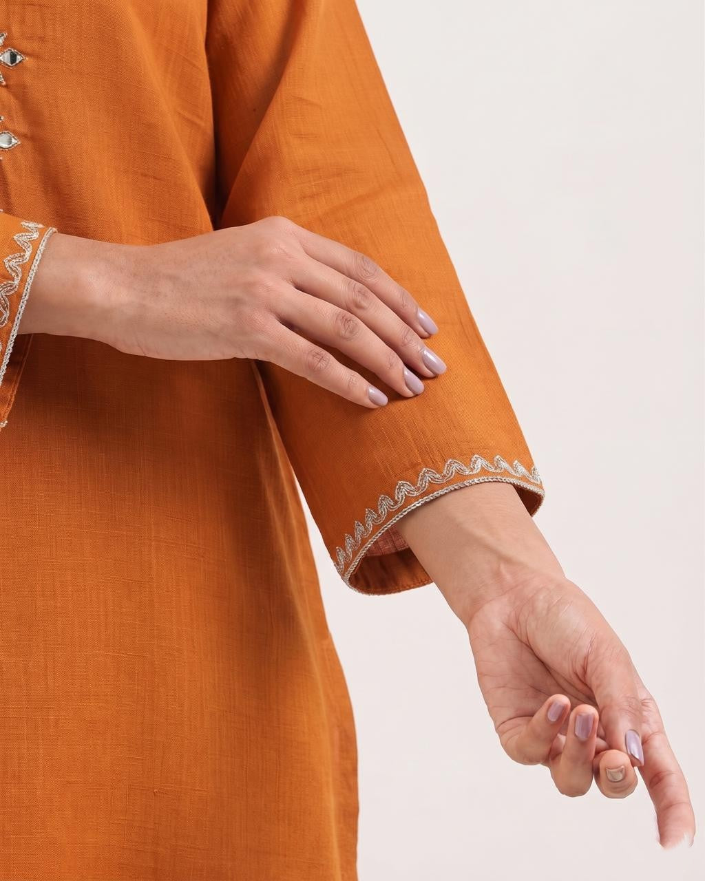 Banarasi Mul Chanderi With Linning And All Hand Embroidery MLC42