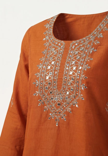Banarasi Mul Chanderi With Linning And All Hand Embroidery MLC42