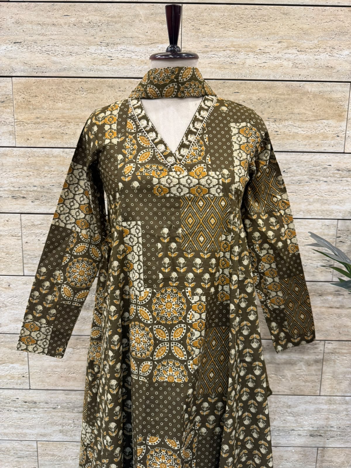 Printed A Line Dupatta Set In Cotton Fabric CS0412